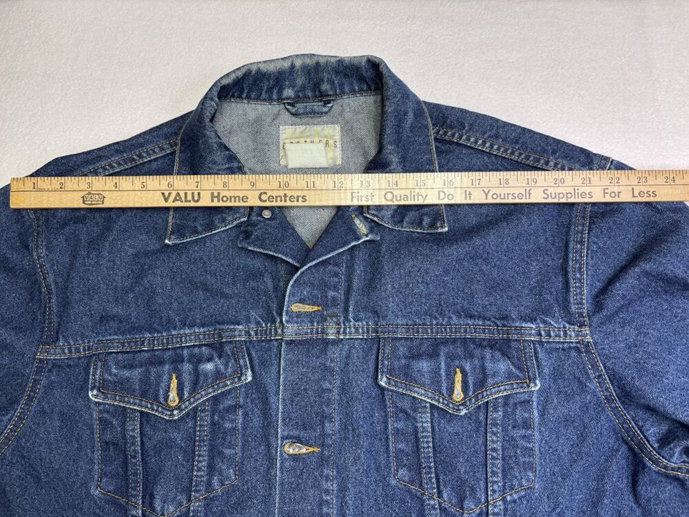 Trucker Denim Jacket Sz XL Pockets Top Stitching Timeless Fitted Brian Brothers